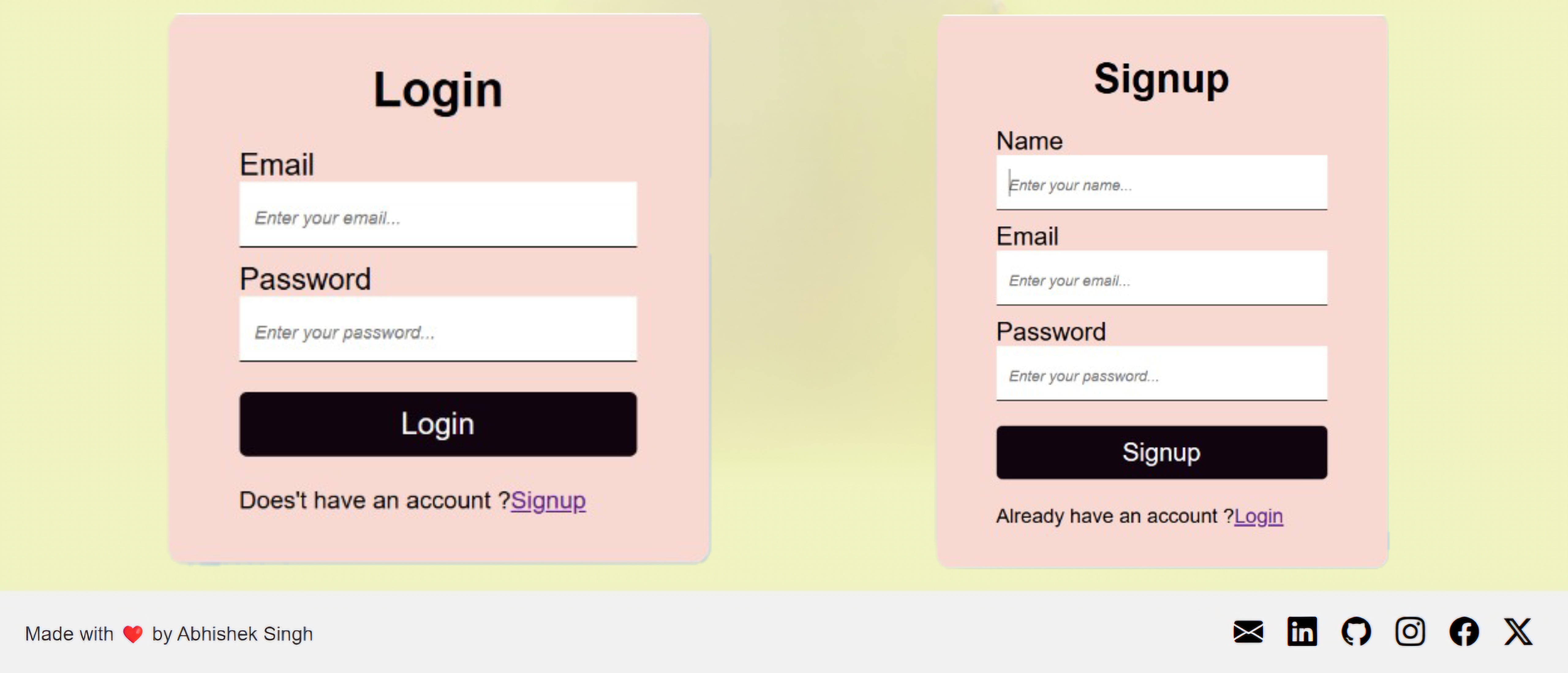 Login Form using MERN